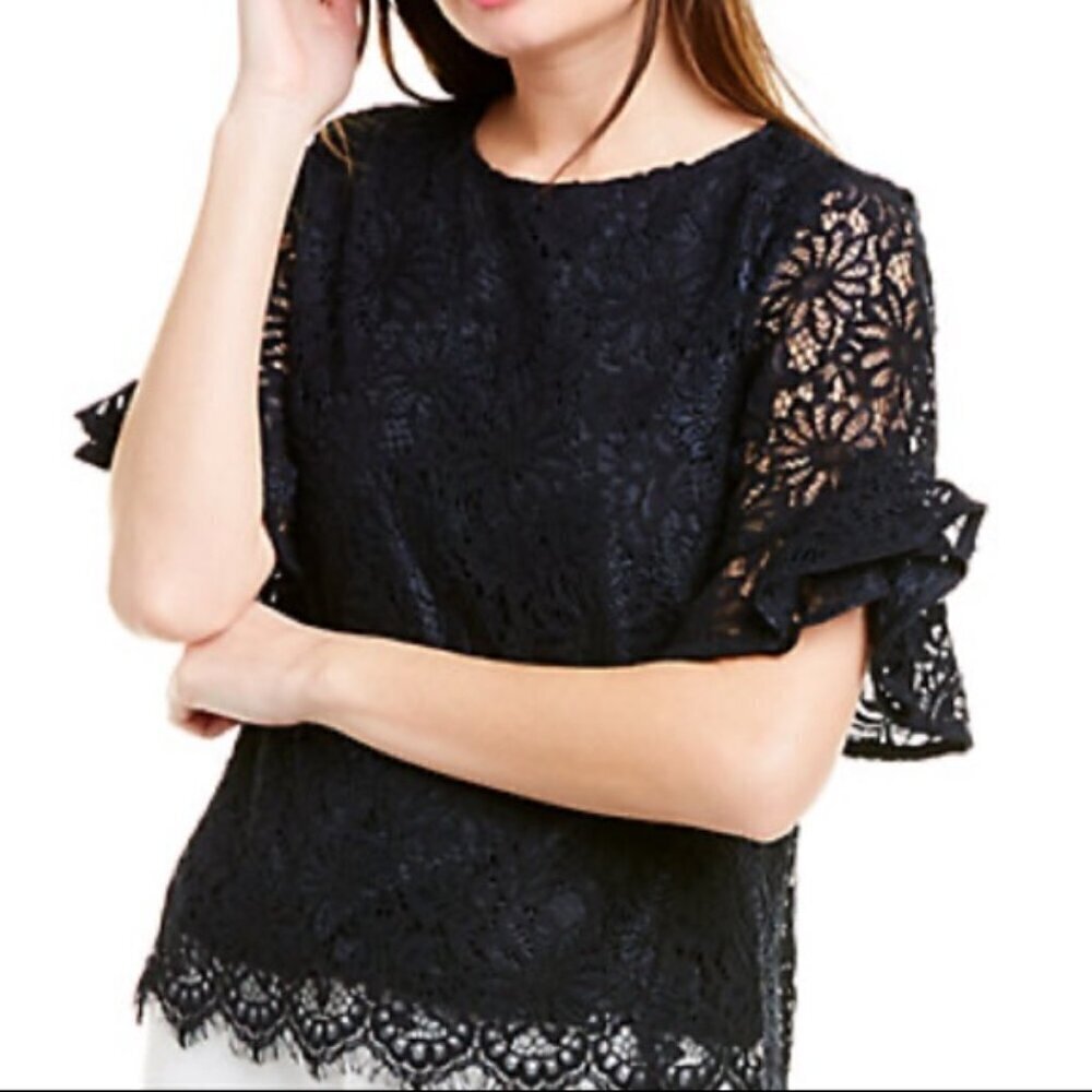 Nanette Lepore Back Lace Blouse Size Small